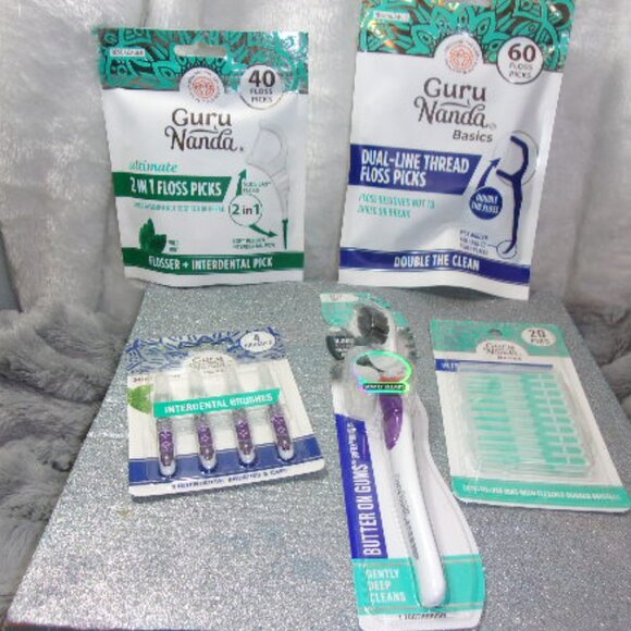 M-70 NEW/SEALED SET OF 5 PACKS OF GURU NANDA ORAL HEALTH CARE ITEMS - Picture 1 of 12